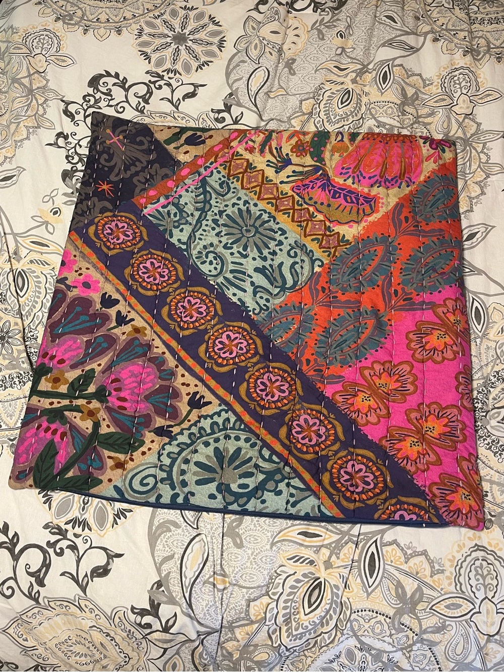 Natural Life Bungalow Reversible Cotton Euro Sham - 26"x26"